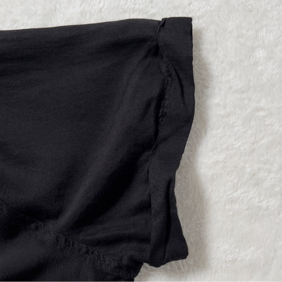 Cloth & Stone Short Sleeve Tie Waist Top Sz XL Black - Picture 9 of 13